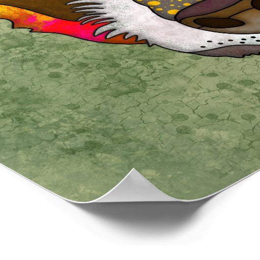 Quatre visages de chien moche unique affiche d'art (Coin)