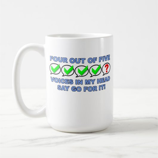 Quatre Voix Sur Cinq Mug Drôle (Gauche)