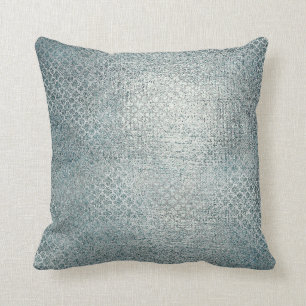 Quatrefoil Art Deco Silver Blauwgroen bruine glam Kussen