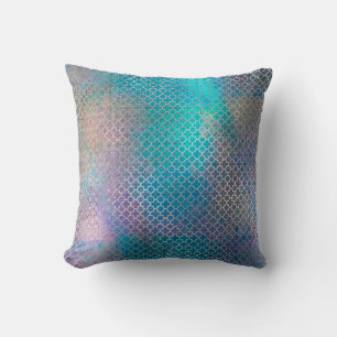 Quatrefoil Art Deco Silver Turquoise Blauwgroen Me Kussen