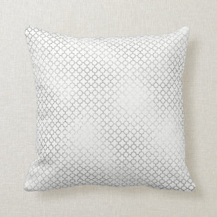 Quatrefoil Art Deco White Delicate Geometric Glam Kussen