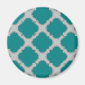Quatrefoil blauwgroen en grijs magneet (Voorkant)