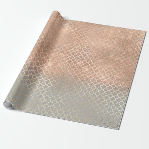 Quatrefoil bruid 16e Roos Gold Blush Bridal Grey Cadeaupapier