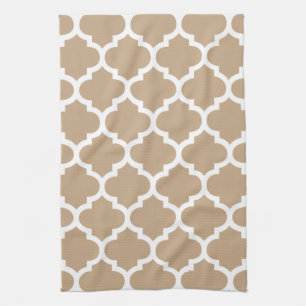 Quatrefoil Camel Brown Kitchen Towelen Theedoek