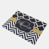 Quatrefoil Chevron Monogram Deurmat (Schuin)