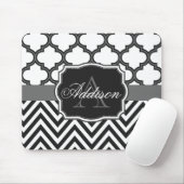 Quatrefoil Chevron Monogram Muismat (Met muis)