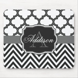 Quatrefoil Chevron Monogram Muismat