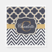 Quatrefoil Chevron Monogram