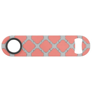 Quatrefoil corail et gris