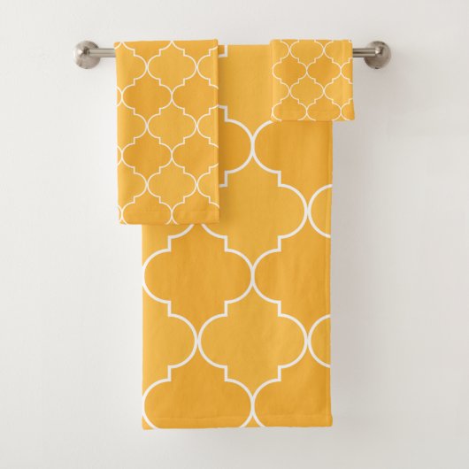 Quatrefoil de treillis marocain orange et blanc (En situation)