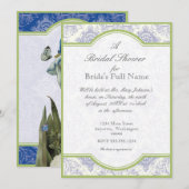 Quatrefoil Delft Blue Iris - Invitation Fête de l' (Devant / Derrière)