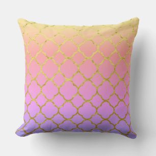 Quatrefoil Foliepatronen Roze Goud Roze Ombre 2020 Buitenkussen