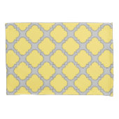Quatrefoil geel en grijs kussensloop (Voorkant)