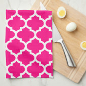 Quatrefoil Hot Pink Kitchen Towelen Theedoek (Quarter Fold)