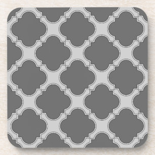 Quatrefoil in grijze tinten bier onderzetter