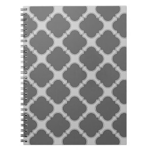 Quatrefoil in grijze tinten notitieboek