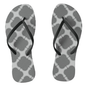 Quatrefoil in grijze tinten teenslippers