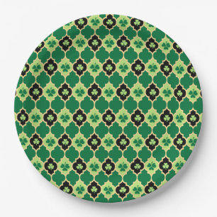 Quatrefoil Irish Shamrocks Papieren Bordje