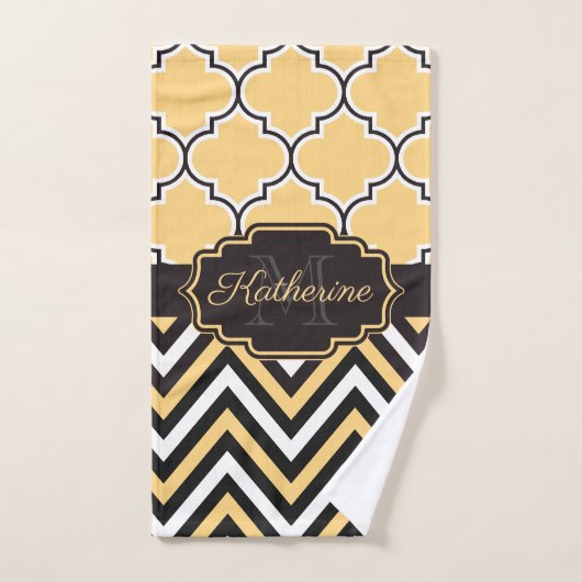 Quatrefoil jaune (Serviette à main)