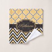 Quatrefoil jaune (Gant de toilette)