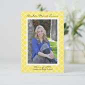 Quatrefoil jaune - 3x5 Faire-part de graduation (Debout devant)