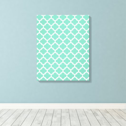 Quatrefoil Lattice Trellis Patroon Elke kleur Canvas Afdruk (Insitu (Houten vloer))