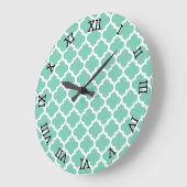 Quatrefoil Lattice Trellis Patroon Elke kleur Grote Klok (Hoek)