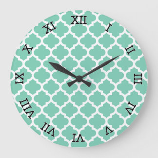Quatrefoil Lattice Trellis Patroon Elke kleur Grote Klok