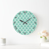 Quatrefoil Lattice Trellis Patroon Elke kleur Grote Klok (Huis)
