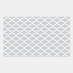 Quatrefoil Lattice Trellis Patroon Elke kleur Rechthoekige Sticker