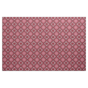 Quatrefoil Marsala Red Fabric Stof