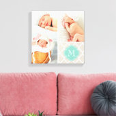 Quatrefoil Monogram Baby Foto Collage Nursery Art Canvas Afdruk (Insitu (Woonkamer))