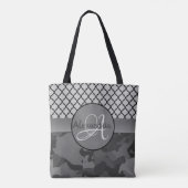 Quatrefoil Monogram Grijs Camo Draagtas (Achterkant)