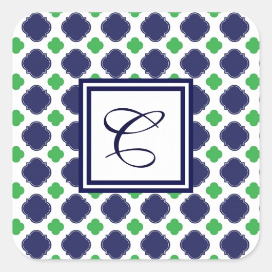 Quatrefoil Monogram Stickers (Voorkant)
