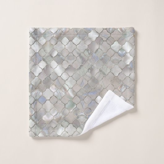Quatrefoil Moroccan Pattern Moeder van Pearl Bad Handdoek (Wasdoekje)