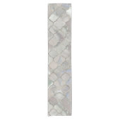 Quatrefoil Moroccan Pattern Moeder van Pearl Korte Tafelloper (Voorkant)