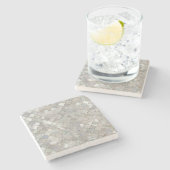 Quatrefoil Moroccan Pattern Moeder van Pearl Stenen Onderzetter (Zijkant)