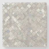 Quatrefoil Moroccan Pattern Moeder van Pearl Stenen Onderzetter (Voorkant)