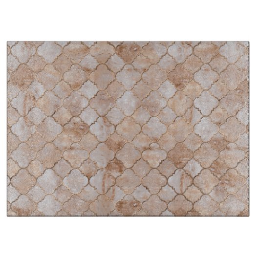 Quatrefoil Moroccan Pattern Pastel Quartz Snijplank (Voorkant)