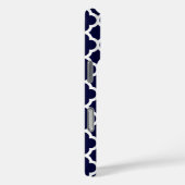 Quatrefoil Navy Blue en White Pattern Monogram Case-Mate iPhone Case (Achterkant / Rechts)