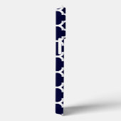 Quatrefoil Navy Blue en White Pattern Monogram Case-Mate iPhone Case (Achterkant / Rechts)