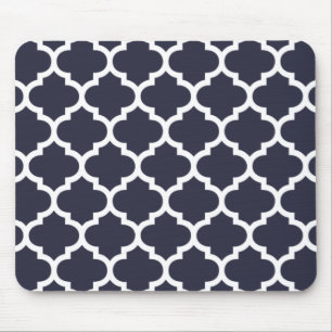 Quatrefoil Navy Blue Muismat