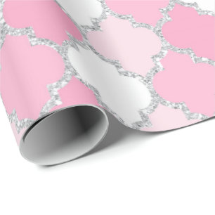 Quatrefoil Net Wit Zilver Art Deco VIP Cadeaupapier