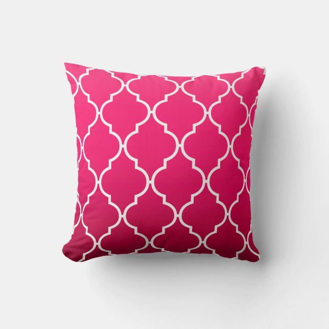 Quatrefoil Ombre Geometric | fuschia Kussen (Voorkant)