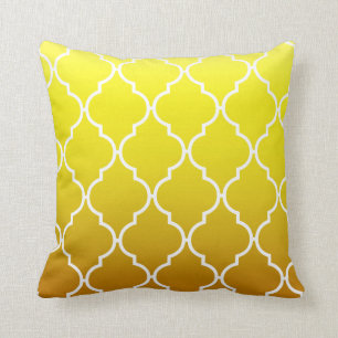 Quatrefoil Ombre Geometric   geel Kussen