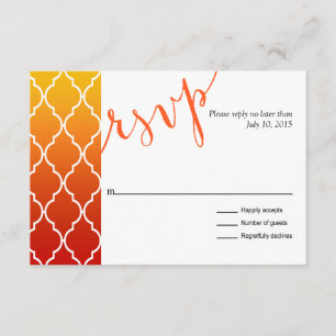 Quatrefoil Ombre Geometric RSVP Response zonsond Kaartje