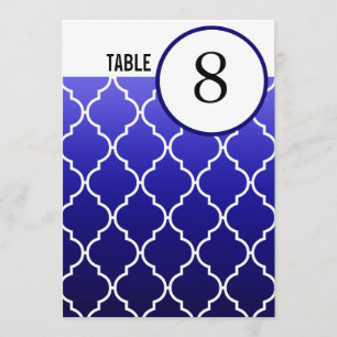Quatrefoil Ombre Tafelkaartjes   marineblauw Kaart
