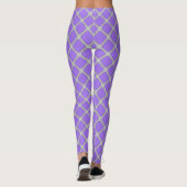 Quatrefoil paars en grijs leggings (Achterkant)