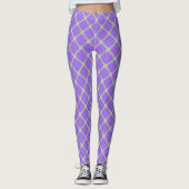 Quatrefoil paars en grijs leggings (Voorkant)