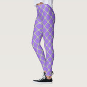Quatrefoil paars en grijs leggings (Links)